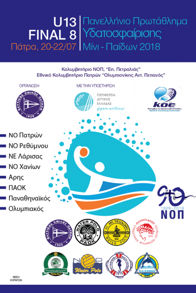 ΠΟΛΟ: Πανελλήνιο Πρωτάθλημα Μίνι - Παίδων στη Πάτρα (20-22 Ιουλίου)