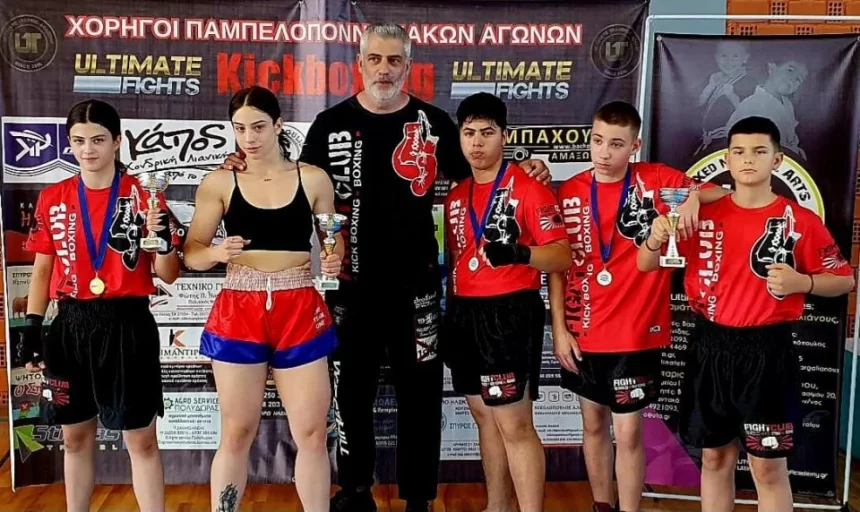Fight Club Patras: Νίκες στους Παμπελοποννησιακούς αγώνες Kick Βoxing
