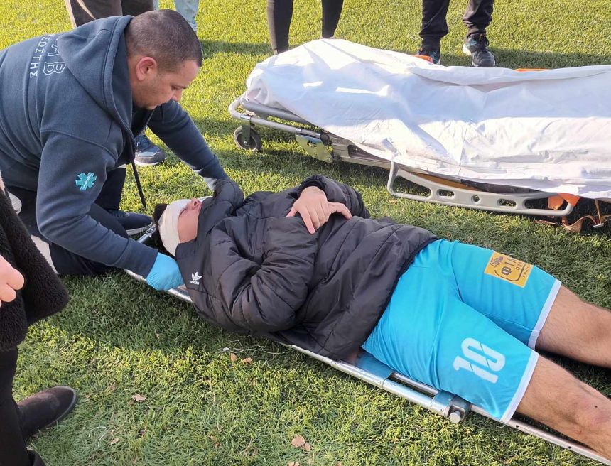 Σοβαρός τραυματισμός ερασιτέχνη ποδοσφαιριστή στο κεφάλι! (pics)